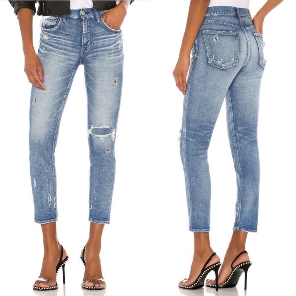 Moussy Blue Distressed Women Jeans